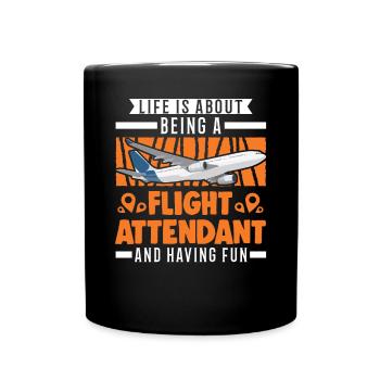 Flight Attendant Stewardess Gift Flight Attendant - Mug uni - noir - Devant