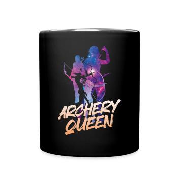 Archery Bow Archer Girl Stars - Full Colour Mug - black - Front