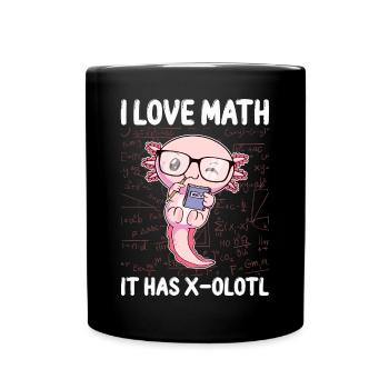 Lustiges Mathe-Kawaii-Axolotl-Geschenk - Tasse einfarbig - Schwarz - Vorne