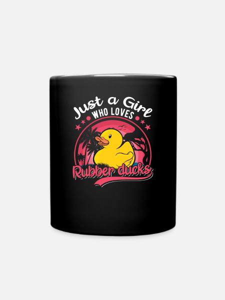 Gummiente Mädchen Quietscheente Badeente - Tasse einfarbig - Schwarz