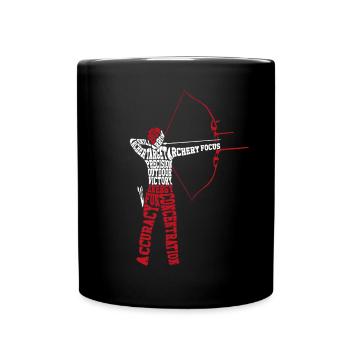 Archery Bow Archer Word Cloud - Full Colour Mug - black - Front