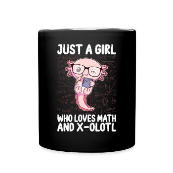 Lustiges Mathe-Kawaii-Axolotl-Geschenk - Tasse einfarbig - Schwarz - Vorne