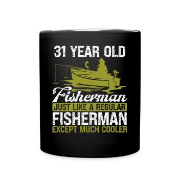 31 Year Old Fisherman Fishing Rod 31 Anglers - Full Colour Mug - black - Front