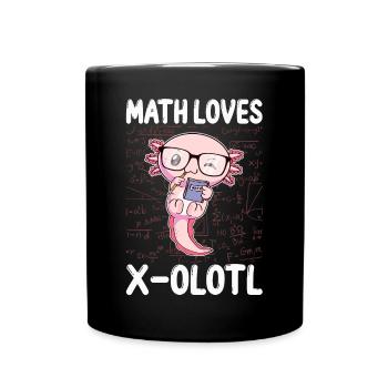 Lustige Mathematik Kawaii Axolotl Mathematik Gesch - Tasse einfarbig - Schwarz - Vorne