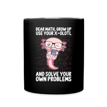 Lustiges Mathe-Kawaii-Axolotl-Geschenk - Tasse einfarbig - Schwarz - Vorne