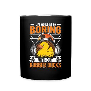 Canard en caoutchouc Cadeau Canard Grinçant Canard Bain Canard - Mug uni - noir - Devant