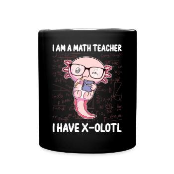 Lustiges Mathe-Kawaii-Axolotl-Geschenk - Tasse einfarbig - Schwarz - Vorne