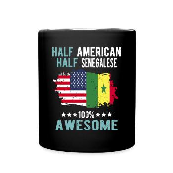 Halb Amerikaner Halb Senegalese - Tasse einfarbig - Schwarz - Vorne