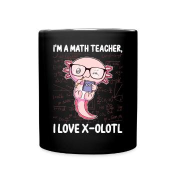 Lustiges Mathe-Kawaii-Axolotl-Geschenk - Tasse einfarbig - Schwarz - Vorne