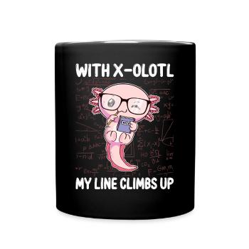 Lustiges Mathe-Kawaii-Axolotl-Geschenk - Tasse einfarbig - Schwarz - Vorne