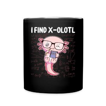 Lustige Mathematik Kawaii Axolotl Mathematik Gesch - Tasse einfarbig - Schwarz - Vorne