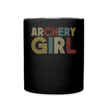 Archery Bow Archer Girl Retro - Full Colour Mug - black - Front