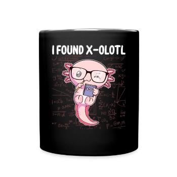 Lustige Mathematik Kawaii Axolotl Mathematik Gesch - Tasse einfarbig - Schwarz - Vorne