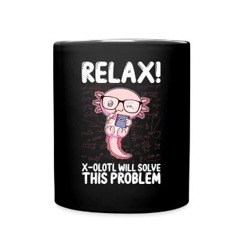 Lustiges Mathe-Kawaii-Axolotl-Geschenk - Tasse einfarbig - Schwarz - Vorne