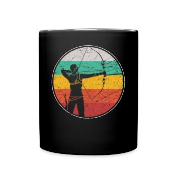 Archery Bow Archer Retro Vintage - Full Colour Mug - black - Front