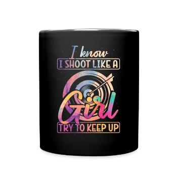 Archery Bow Archer Girl Vintage - Full Colour Mug - black - Front