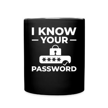 Passwort Hacker Sicherheit Computer Hacking - Tasse einfarbig - Schwarz - Vorne