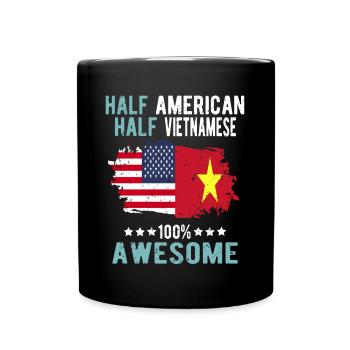 Halb Amerikaner Halb Vietnamese - Tasse einfarbig - Schwarz - Vorne
