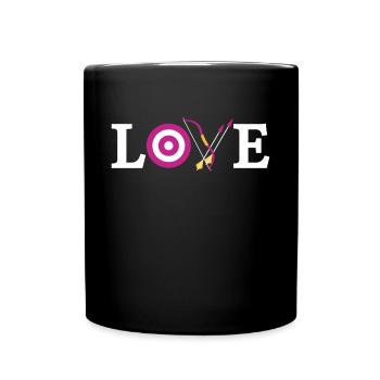 Archery Bow Archer Target Love - Tasse einfarbig - Schwarz - Vorne