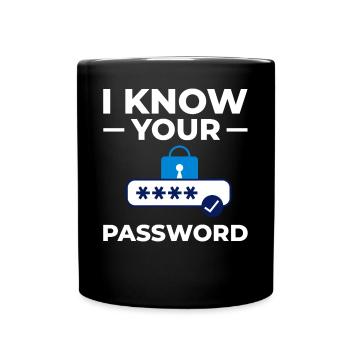 Passwort Hacker Sicherheit Computer Hacking - Tasse einfarbig - Schwarz - Vorne