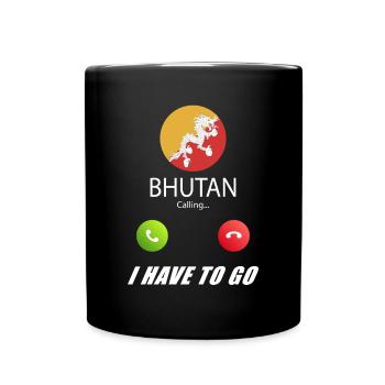 Bhutan calls lusiger flags saying - Full Colour Mug - black - Front