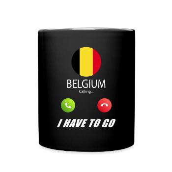 La Belgique appelle aux drapeaux Lusiger - Mug uni - noir - Devant