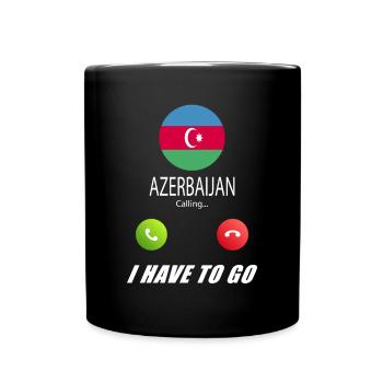 Azerbaijan ruft an Lusiger Flaggen Spruch - Tasse einfarbig - Schwarz - Vorne