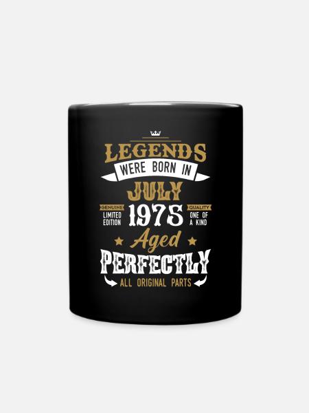 Jahrgang Juli 1975 Legenden Geburtstag Geschenk - Tasse einfarbig - Schwarz