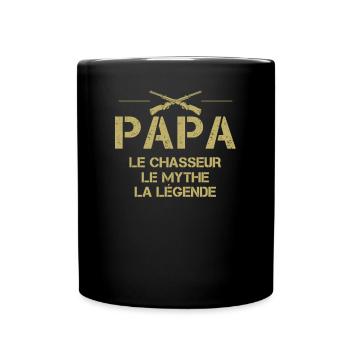 Papa Le Chasseur Le Mythe La Légende, Chasseurs, - Mug uni - noir - Devant