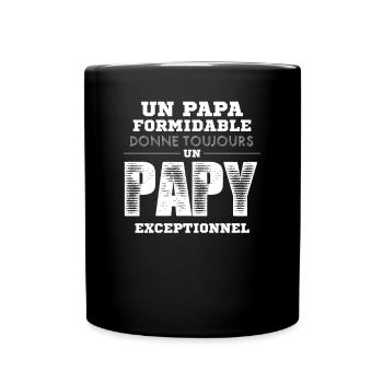 Un Papa Formidable Donne Toujours Un Papy - Mug uni - noir - Devant