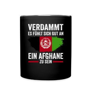 Afghanistan Afghane Afghanisches - Tasse einfarbig - Schwarz - Vorne