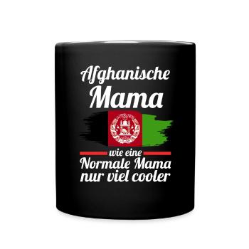 Afghanin Afghanistanische Mama Afghanistan Mutter - Tasse einfarbig - Schwarz - Vorne