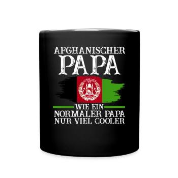 Afghanistanischer Papa Vater Afghane Afghanistan - Tasse einfarbig - Schwarz - Vorne