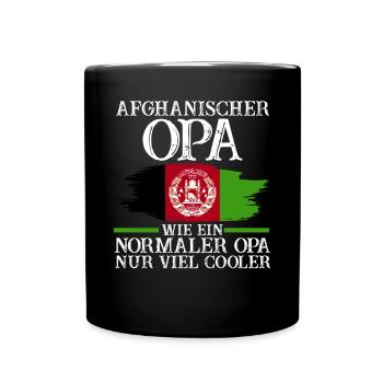 Afghanistanischer Opa Afghane Afghanistan - Tasse einfarbig - Schwarz - Vorne