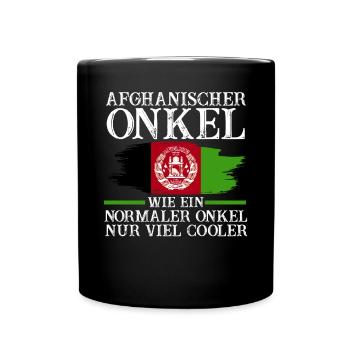 Afghane Onkel Afghanistan - Tasse einfarbig - Schwarz - Vorne