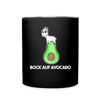 Bock auf Avocado - Ziege Ziegenbock - Tasse einfarbig - Schwarz - Vorne