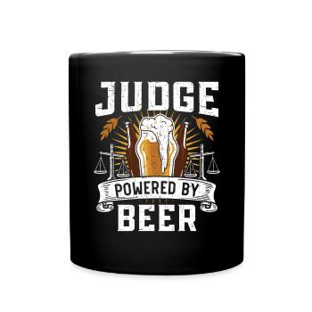 Judge Powered By Beer Drinker Judge Lawyer Justice - Full Colour Mug - black - Front