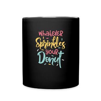 Donut Sweets Donuts Food Baker Gift - Full Colour Mug - black - Front