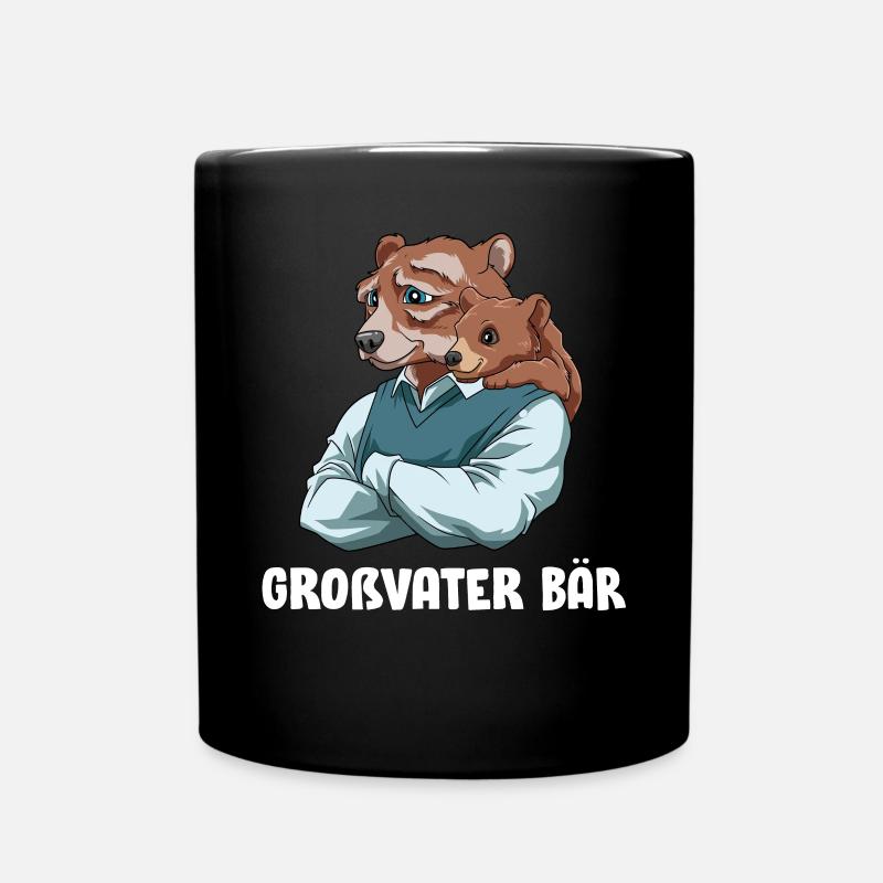 Großvater Bär und Enkelkinder Bären Kinder Opi - Tasse einfarbig - Schwarz