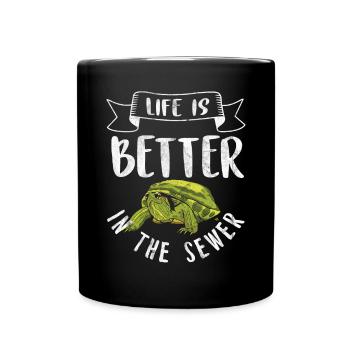 Tortue Détendue Chill Mer Océan Plage - Mug uni - noir - Devant