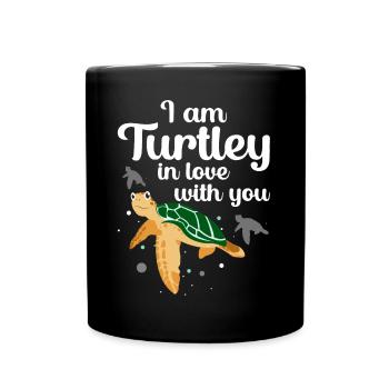 Turtle Gift Kids Reptiles Sea Beach - Full Colour Mug - black - Front
