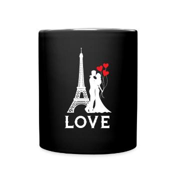L’amour sur la Tour Eiffel Paris France Français - Mug uni - noir - Devant