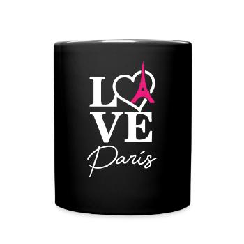 Love Paris Tour Eiffel Français France - Mug uni - noir - Devant