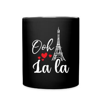 Eiffel Tower Ooh La la Paris France French - Full Colour Mug - black - Front