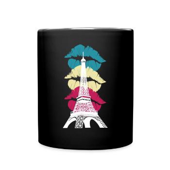 Tour Eiffel Baiser Paris France Français - Mug uni - noir - Devant