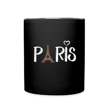 Eiffel Tower in Paris France - Full Colour Mug - black - Front