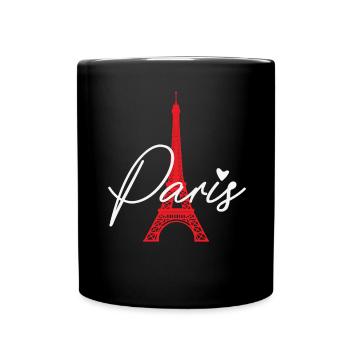 Paris Eiffel Tower French France - Full Colour Mug - black - Front