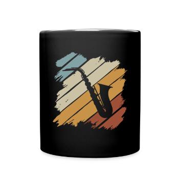 Jazz Cadeau Saxophone Instrument de Musique Musique à Vent - Mug uni - noir - Devant