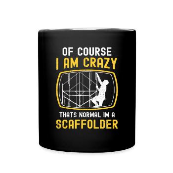 Gerüstbauer Tshirt - Tasse einfarbig - Schwarz - Vorne