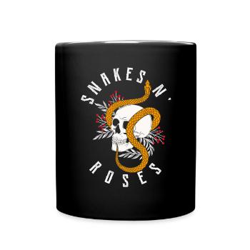 Schlange Giftig Kobra Reptilien Terrarium Snake - Tasse einfarbig - Schwarz - Vorne